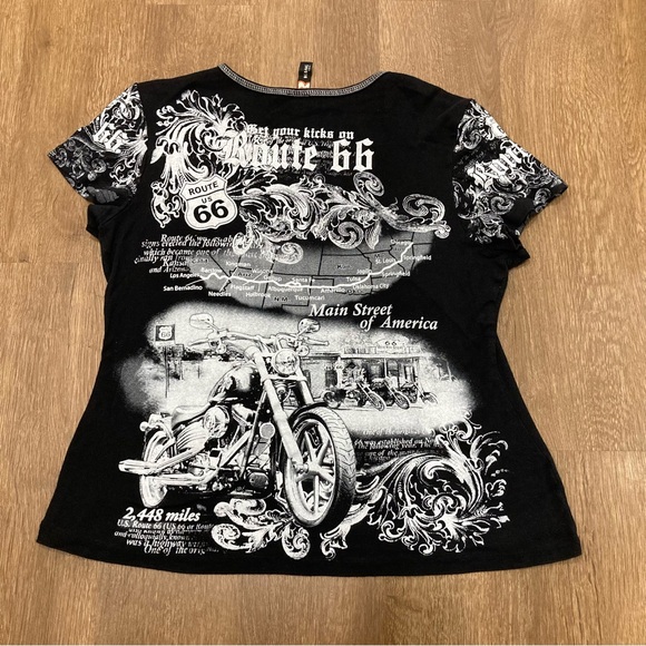 Route 66 Graphic T-Shirt Big Bang Made in USA XL Motorcycle - Picture 4 of 16